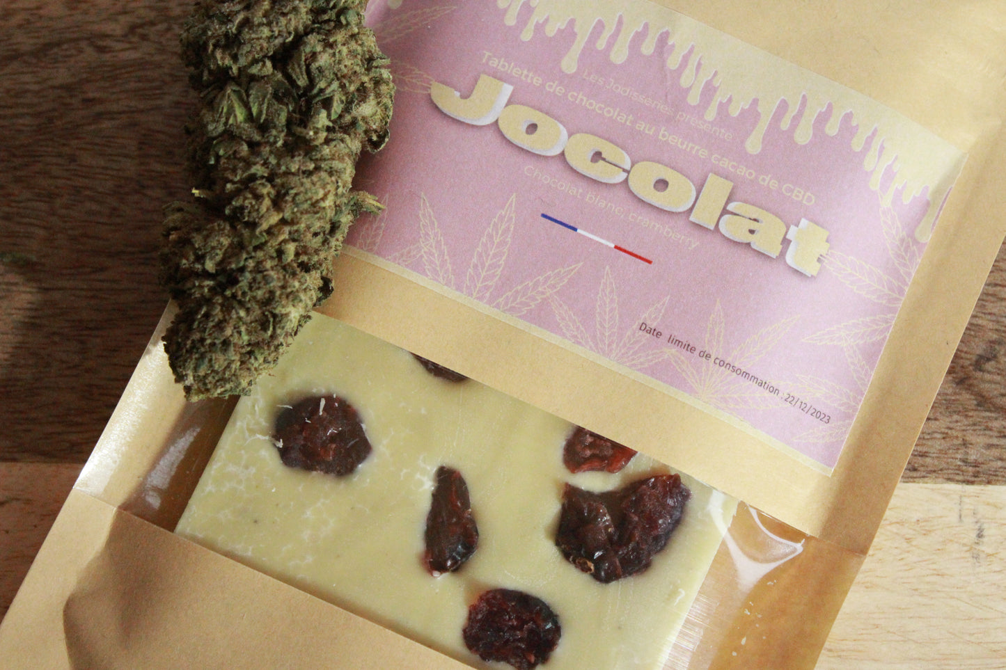 Kraanbere : Tablette de Chocolat blanc au CBD - Cranberry