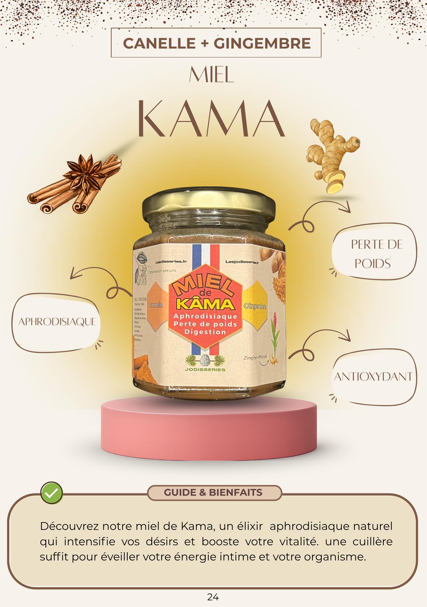 Miel Français de Kâma - Libido & perte de poids - Cannelle - Gingembre