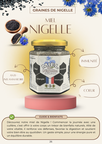 Miel Français au Nigelle 250 g - Immunité - Allergie