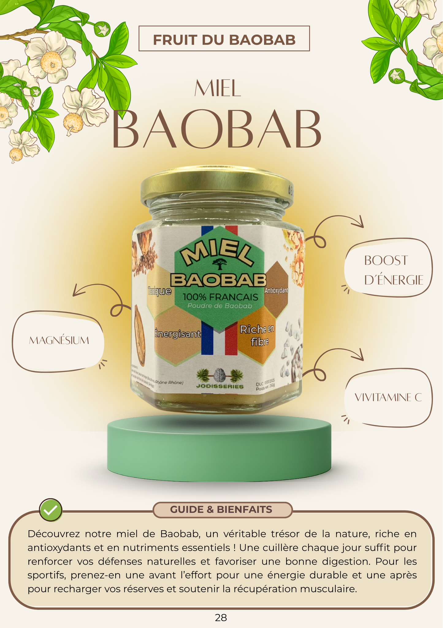 Miel Français au Baobab: Booster d'énergie