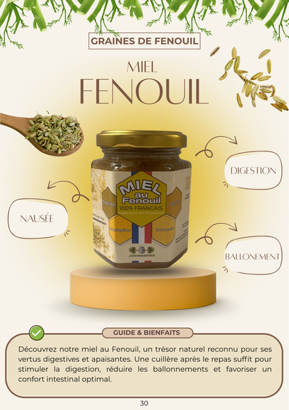 Miel Français de Fenouil - Soutien la digestion - Ballonnements
