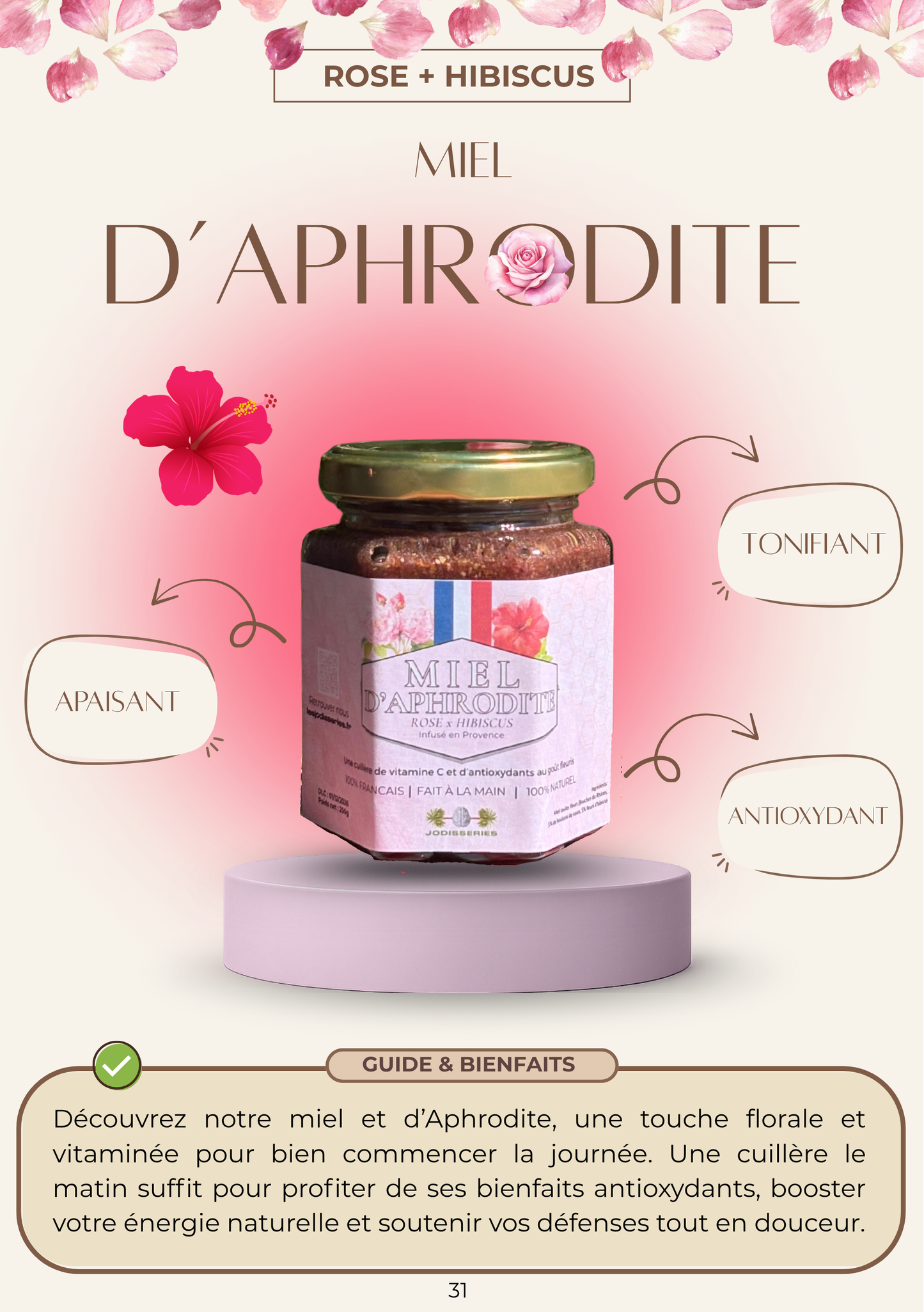 Miel Français Rose & Hibiscus - Plaisir et détente