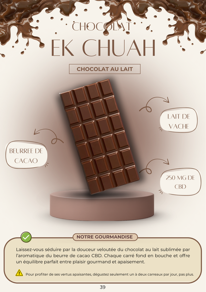 Tablette : chocolat au lait - beurre de cacao CBD