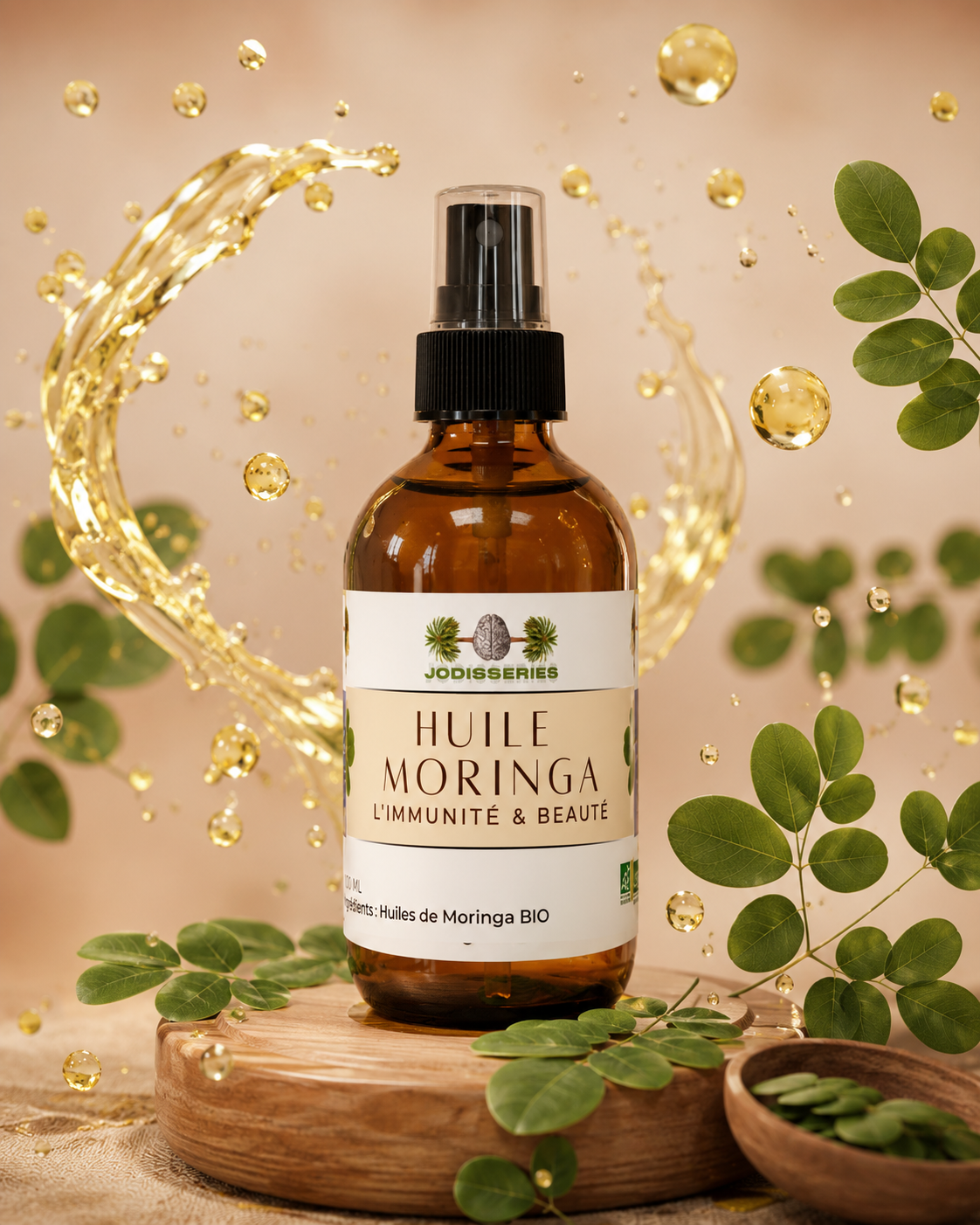 Huile de Moringa 100 ml – Pressée à Froid, 100% Naturelle, Soin Peau & Cheveux