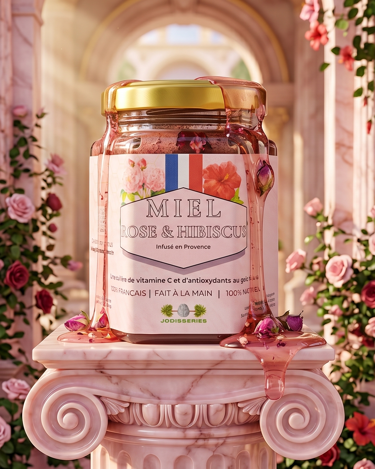 Miel Français Rose & Hibiscus - Plaisir et détente