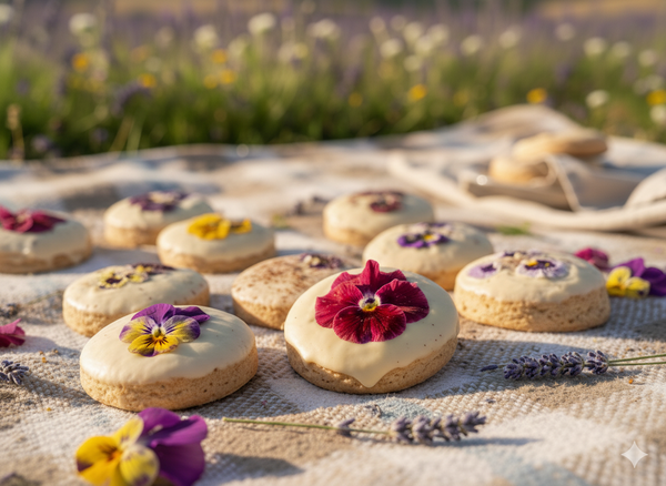 10 sablés fleuris au chocolat blanc