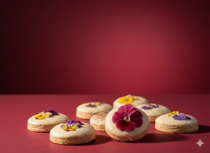 10 sablés fleuris au chocolat blanc